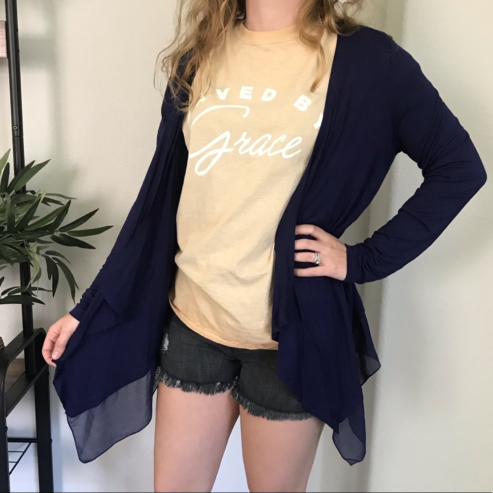 Dana Buchman navy cardigan
